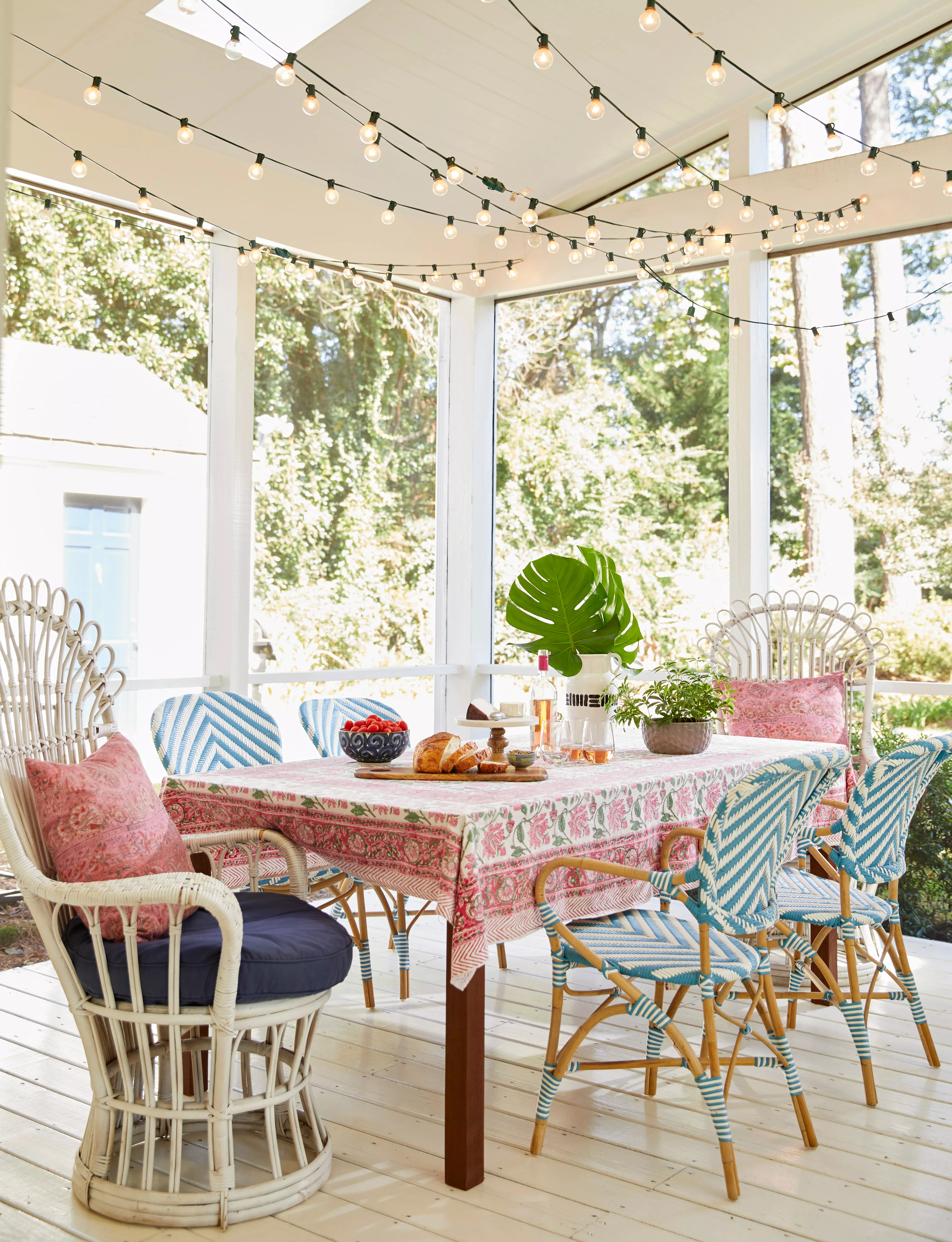 patio with string lights