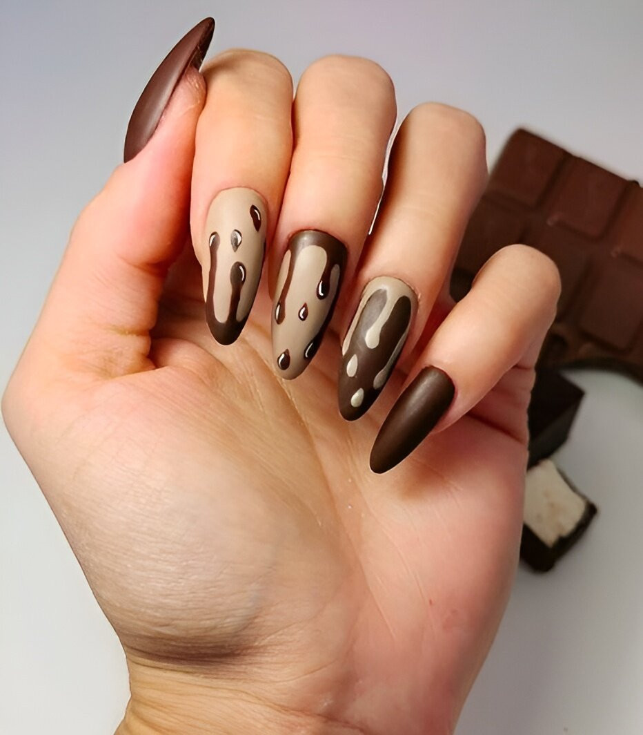 35 Chocolate Nail Art Designs That Are Sweeter Than Candies - 223