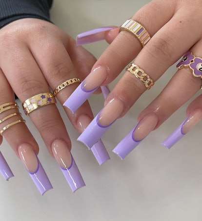 Double-lined French tip nails are on-trend.