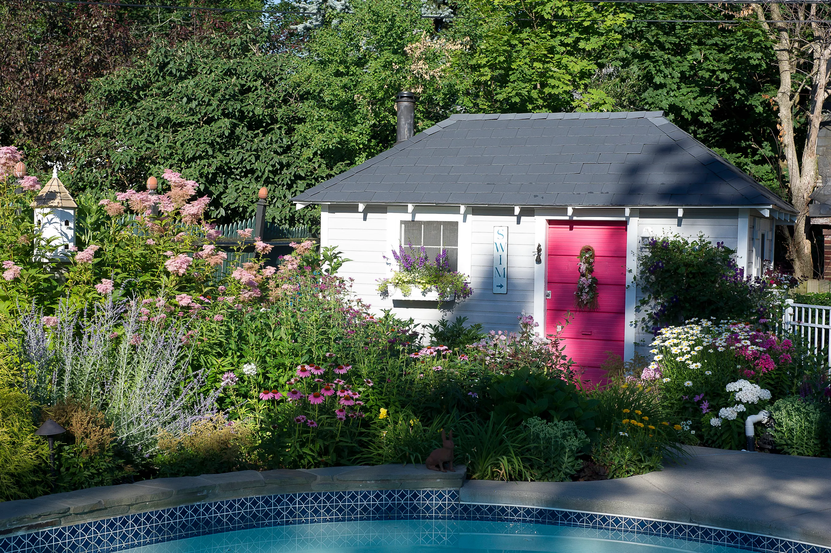 Colorful pool house