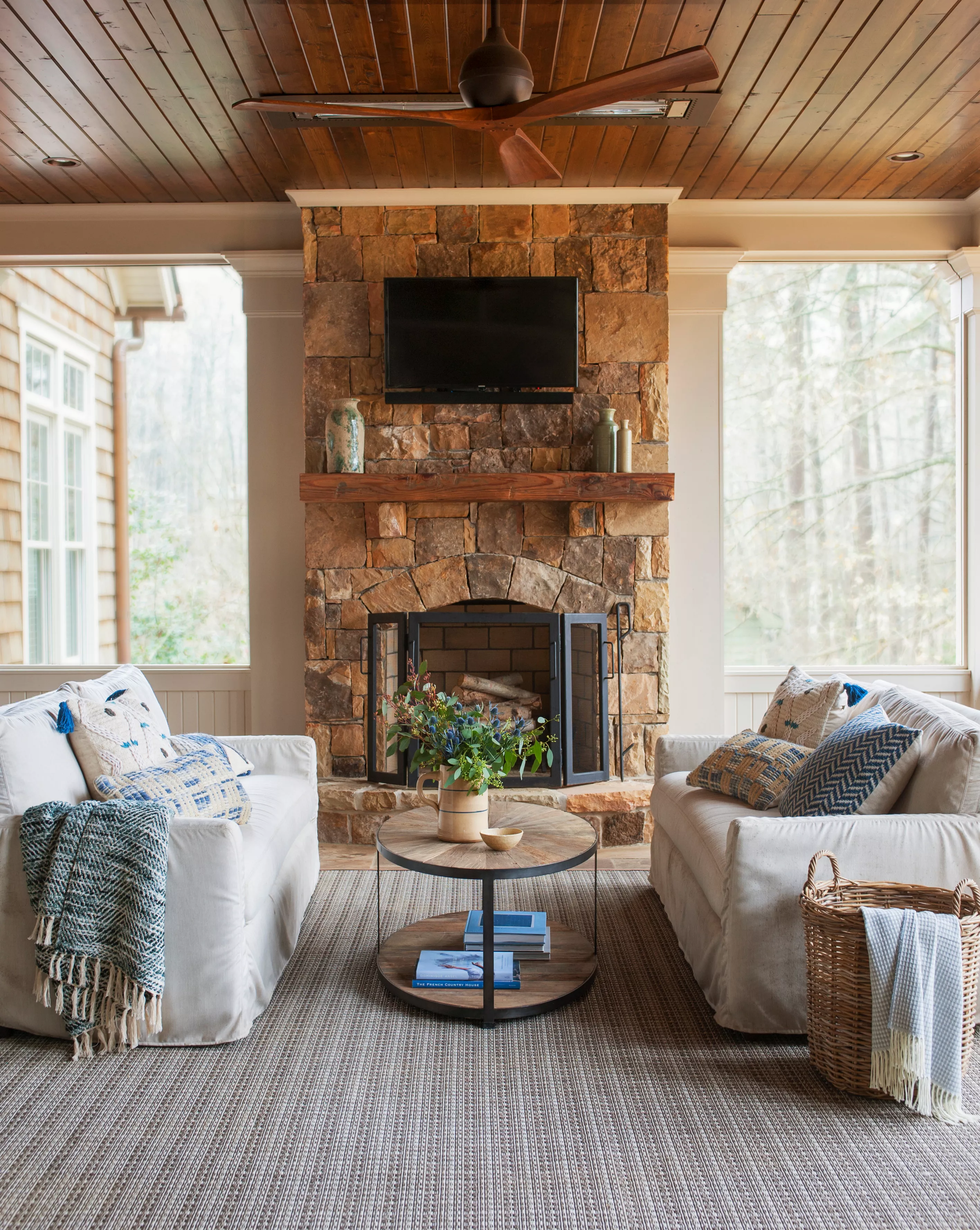 Small patio space with TV