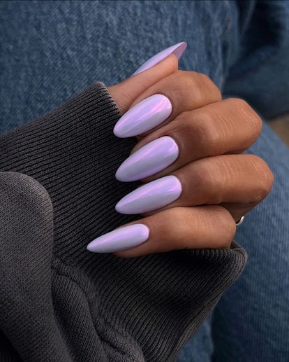 Periwinkle is an on-trend nail polish color for spring 2024.