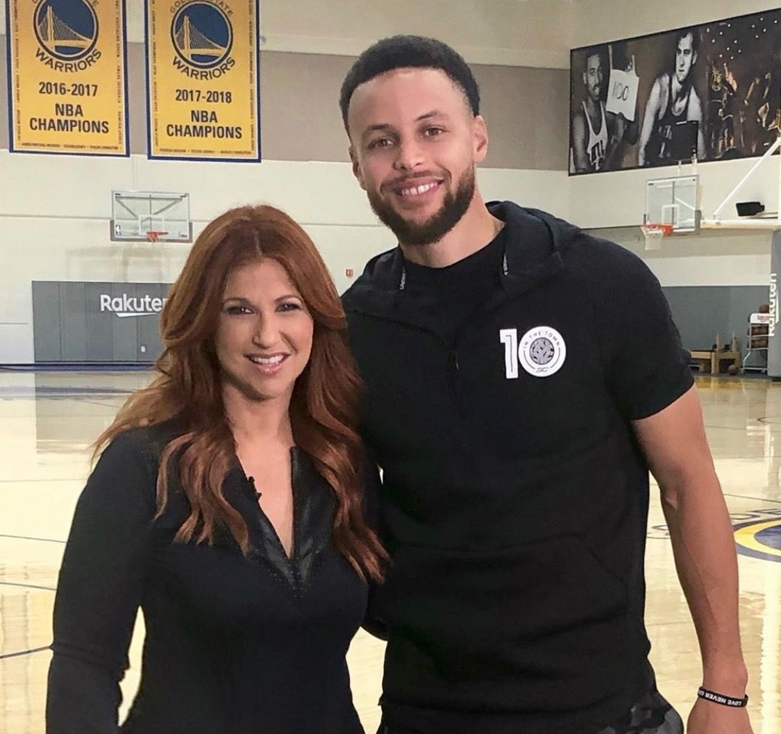 StephenCurry of the Golden State Warriors is interviewed on ESPN The Jump  by Rachel Nichols | Rachel nichols, Good morning america, Rachel