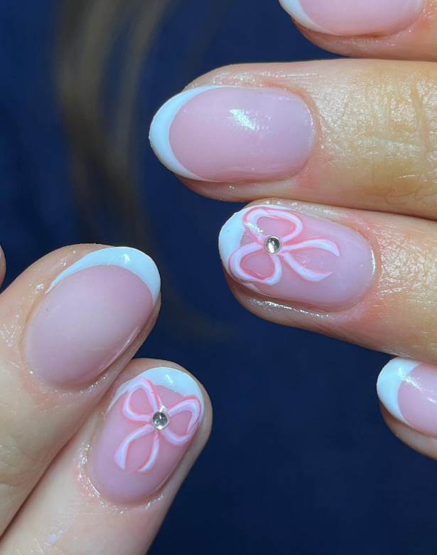 light pink french nails