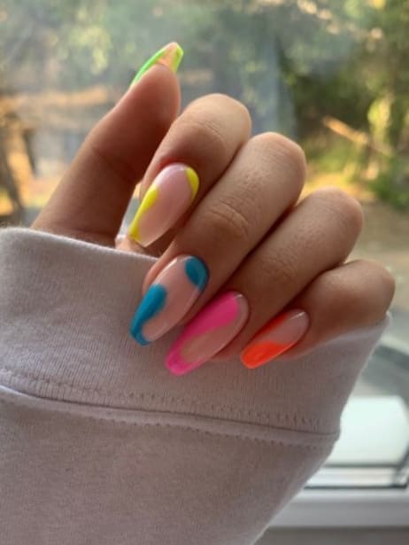 neon nail design: negative space 