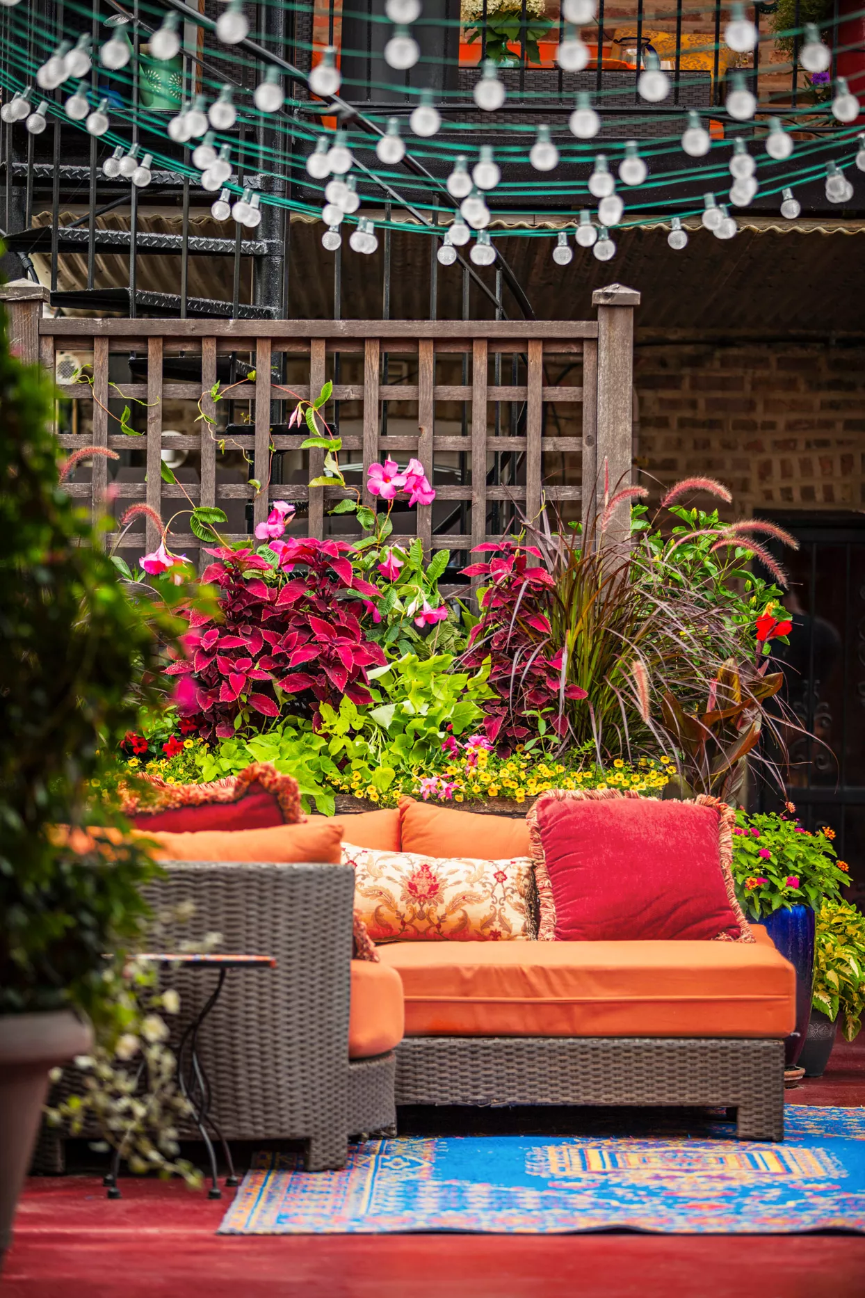 orange outdoor sofa