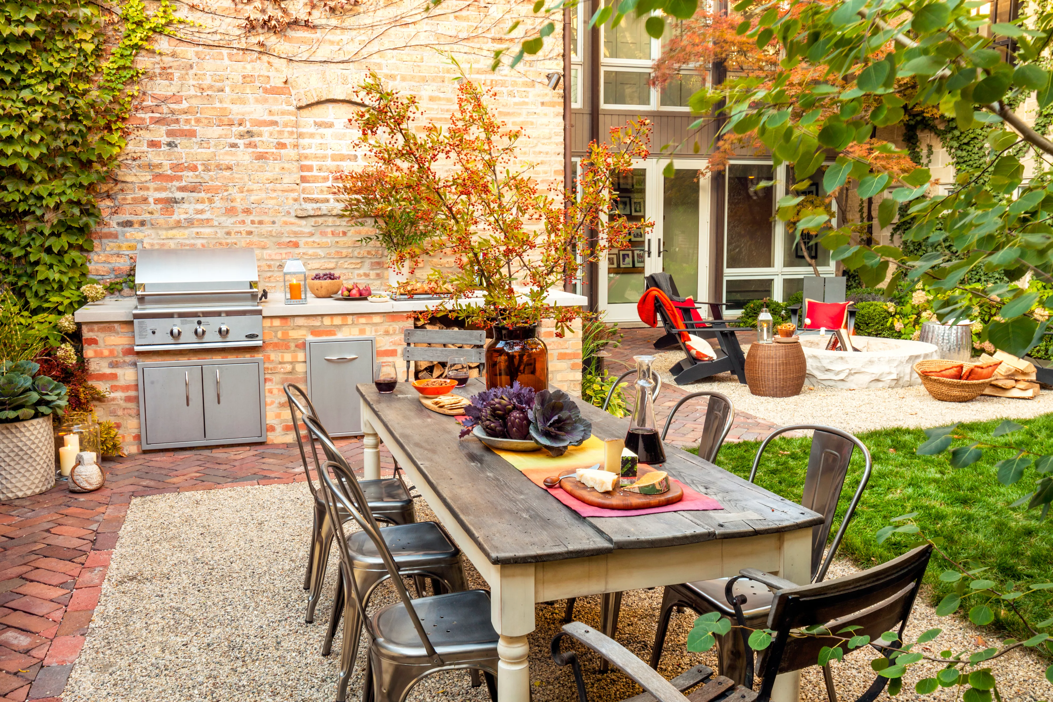 grill set up for outdoor entertaining