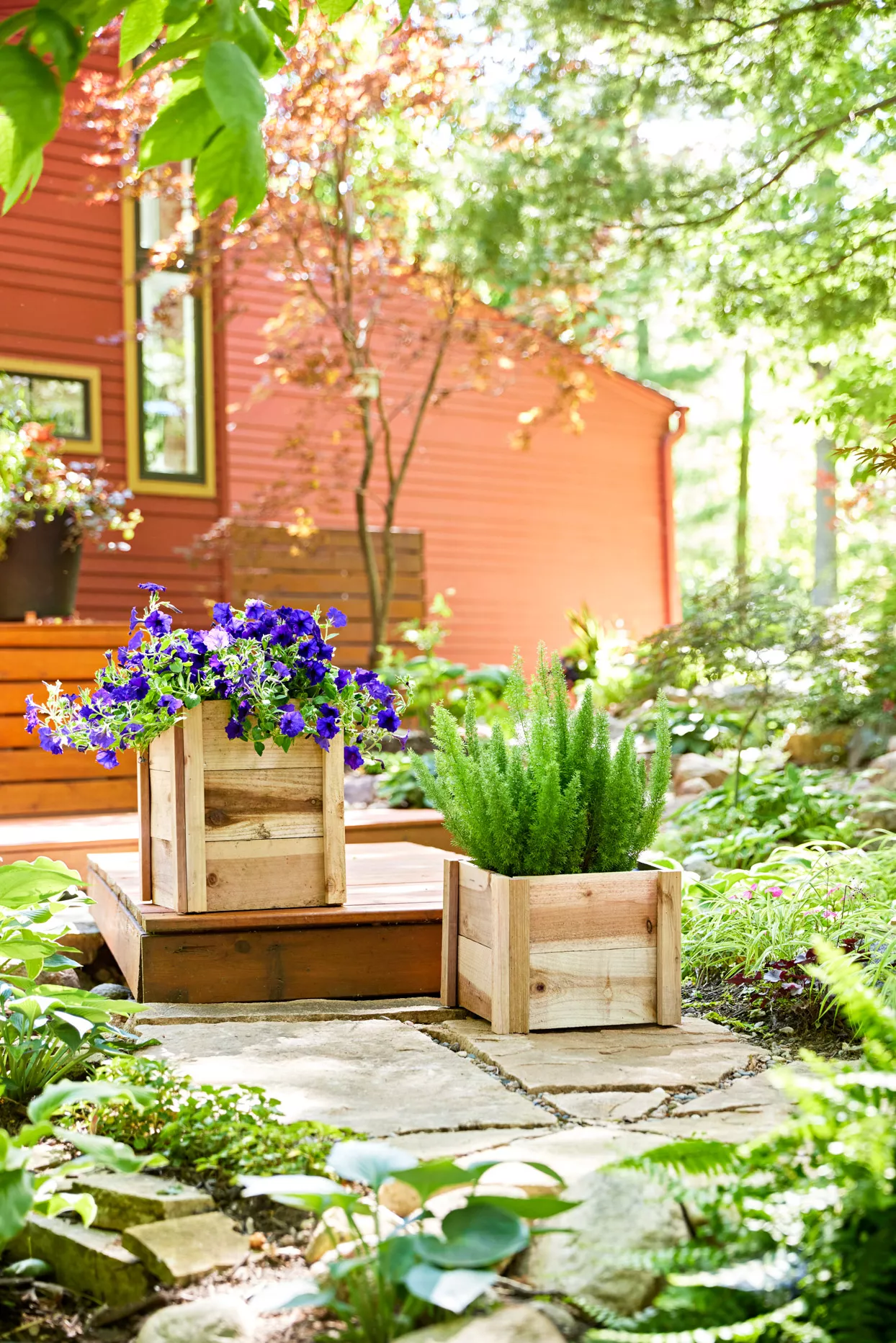 outdoor wooden planters