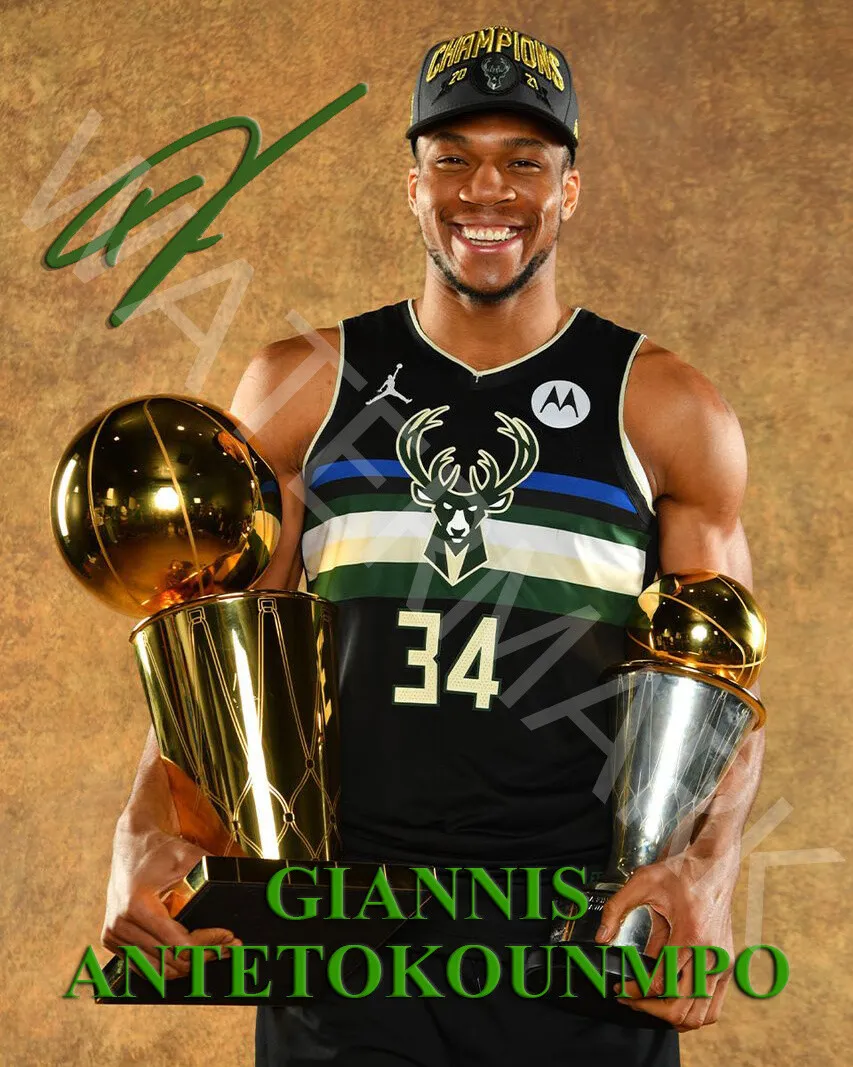 Giannis Antetokounmpo MVP Greek Freak large signed 12x18 inch photograph poster | eBay