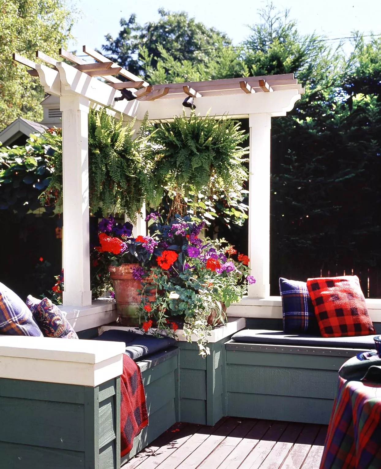 small pergola over couch