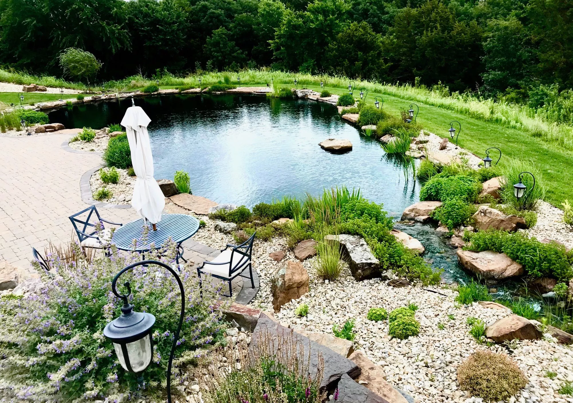 A visual of a naturally made swimming pool.