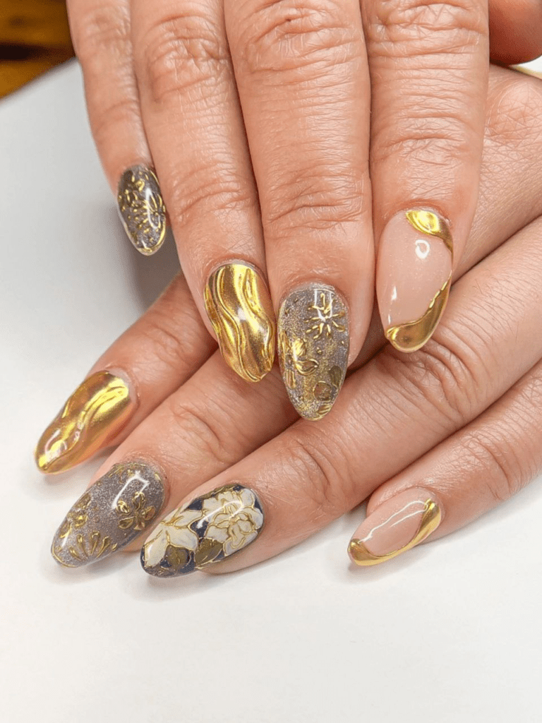 Obsessed with gold? This post will feature 99+ gold nail ideas that are foolproof gold nail designs that drip with luxury.