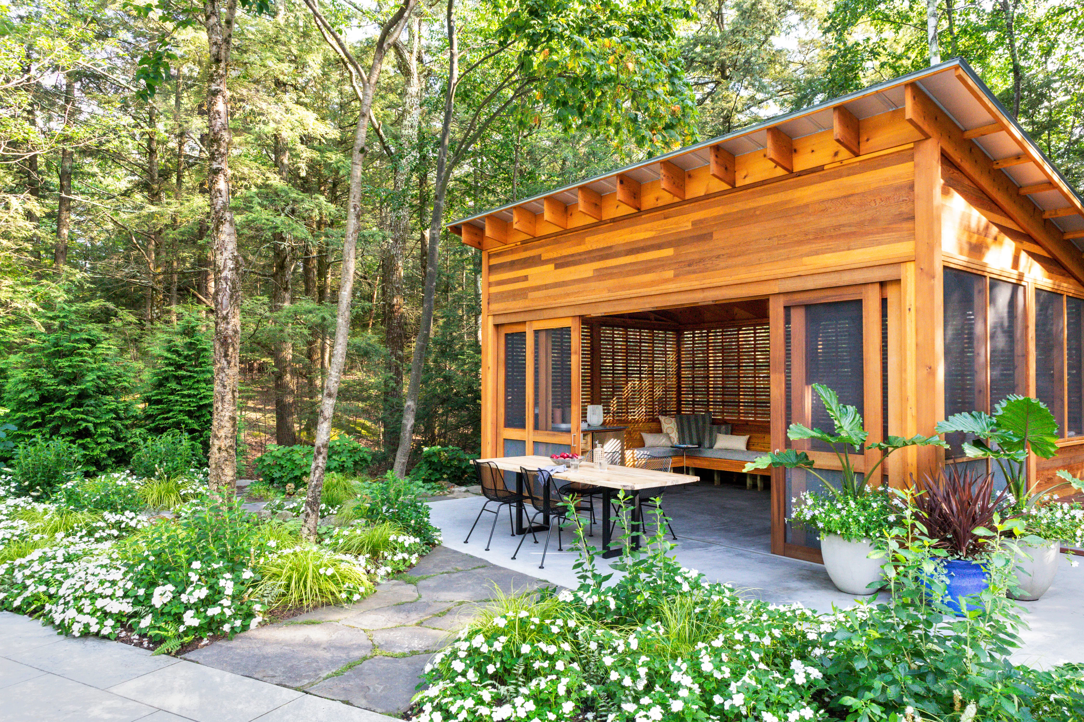 Backyard wooden shed