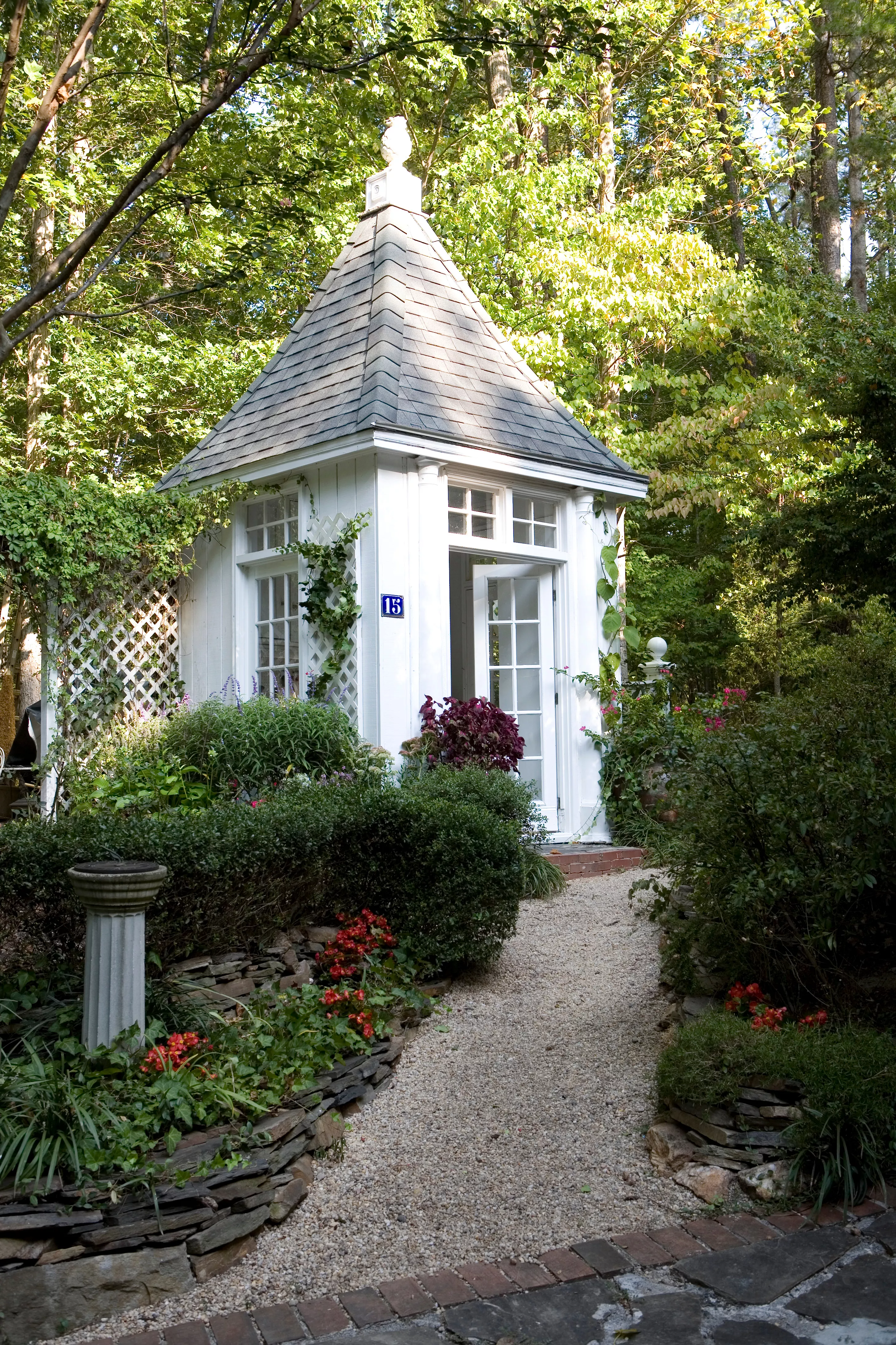 Guardhouse style white gazebo