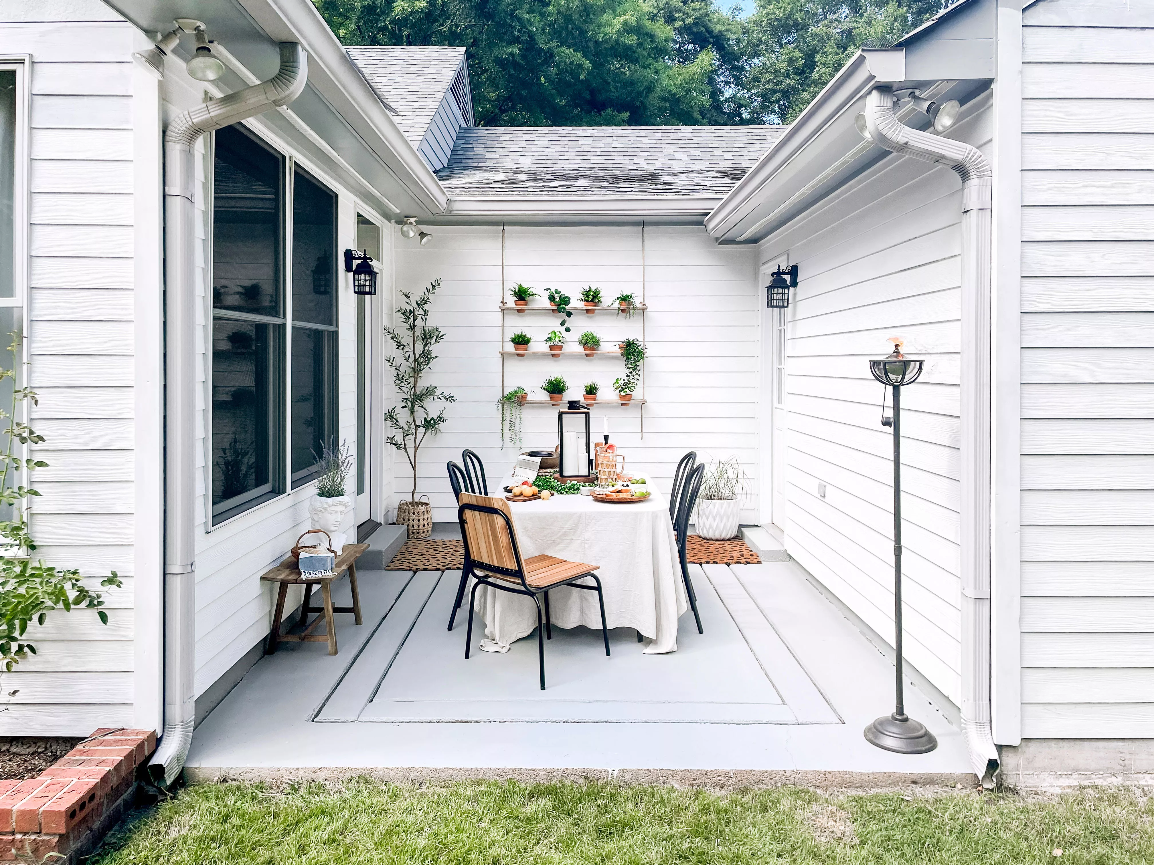 Narrow patio space