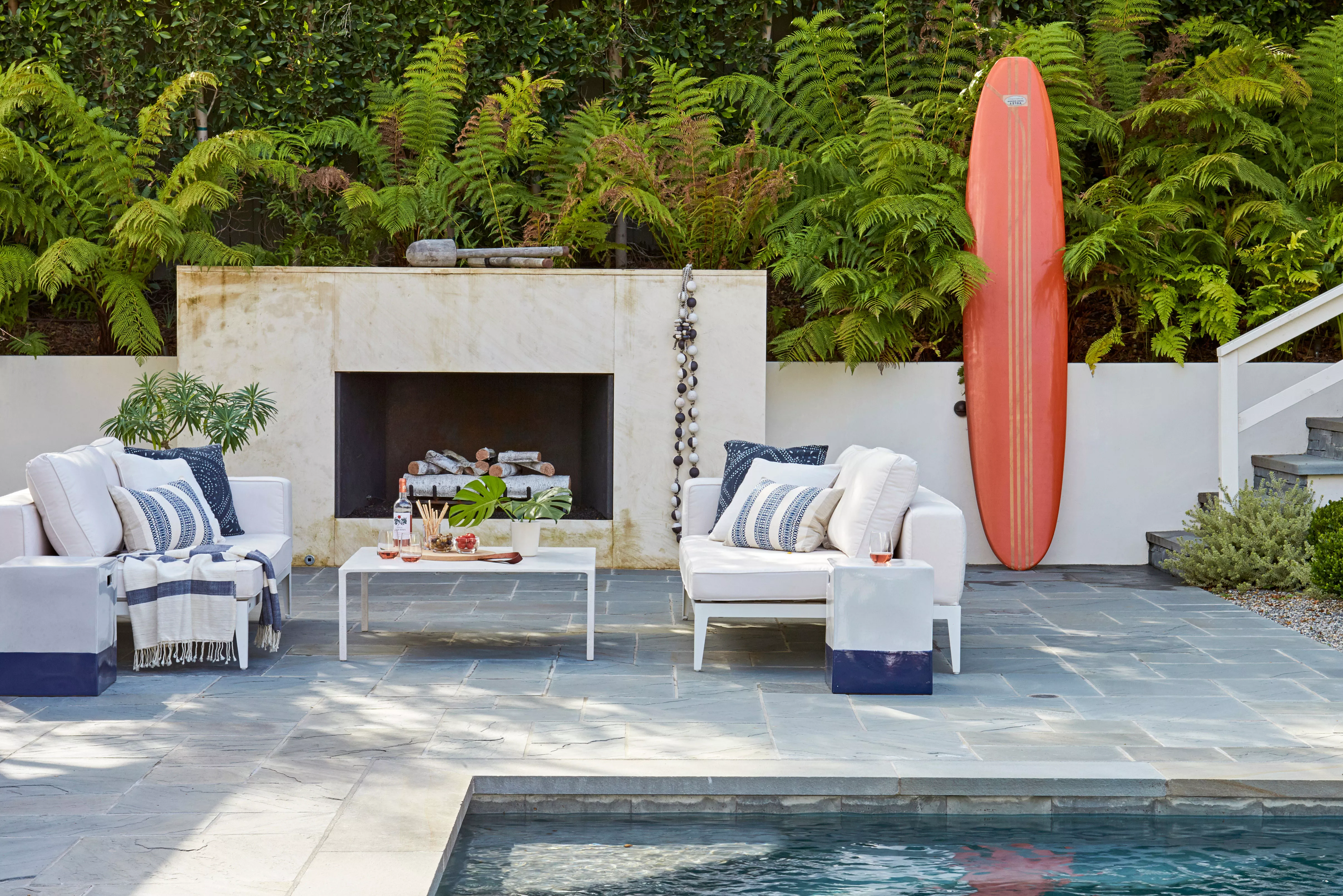 Backyard stone patio