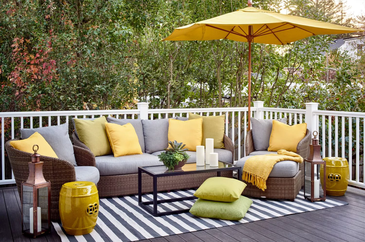 Yellow outdoor patio furniture