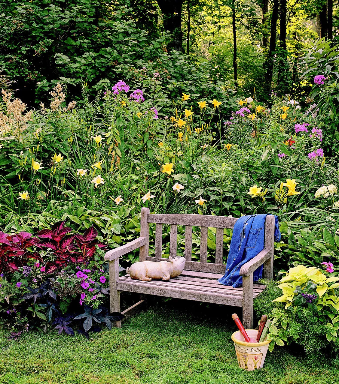 flower garden bench