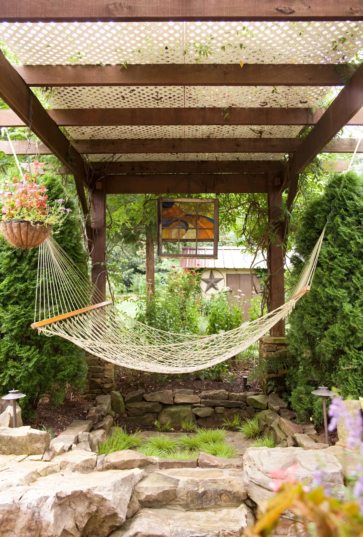 hammock under pergola