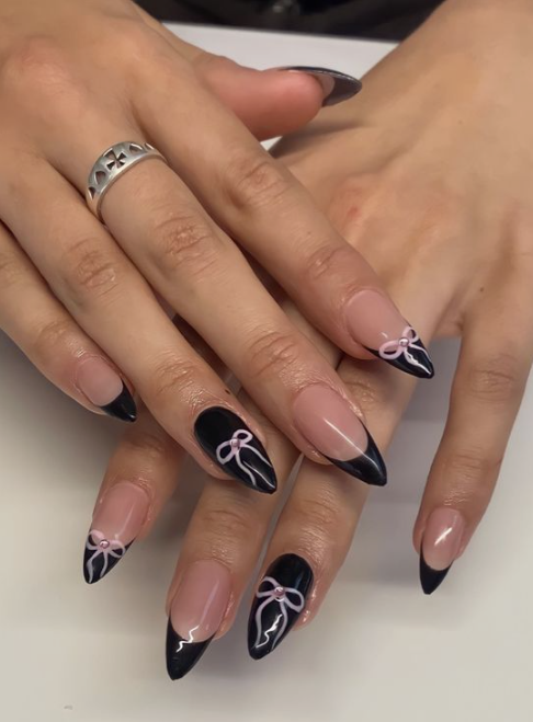 Ribbon Coquette Nails