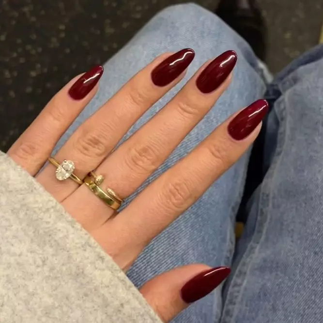 Deep Burgundy Nails