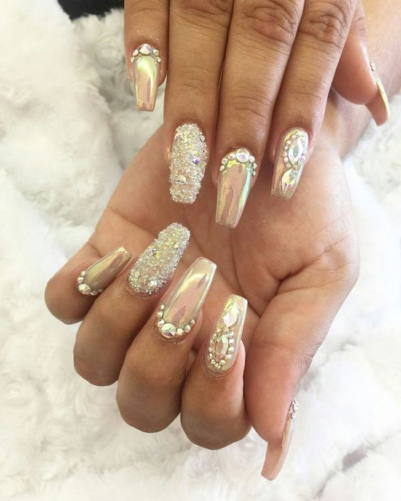 Chrome Diamond Nails