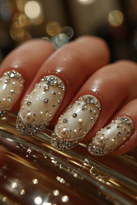 Diamond Tips with Pearls