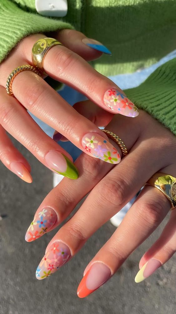 floral summer nails