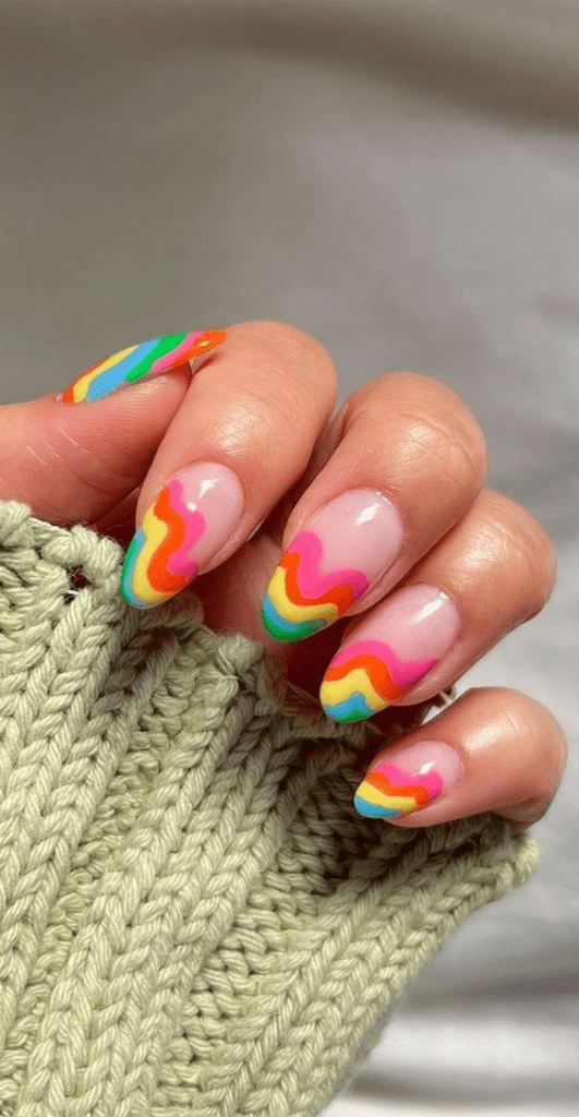 geometric pattern summer nails