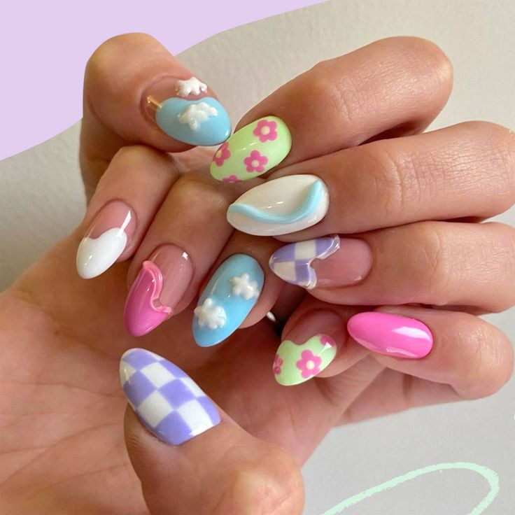 floral summer nails