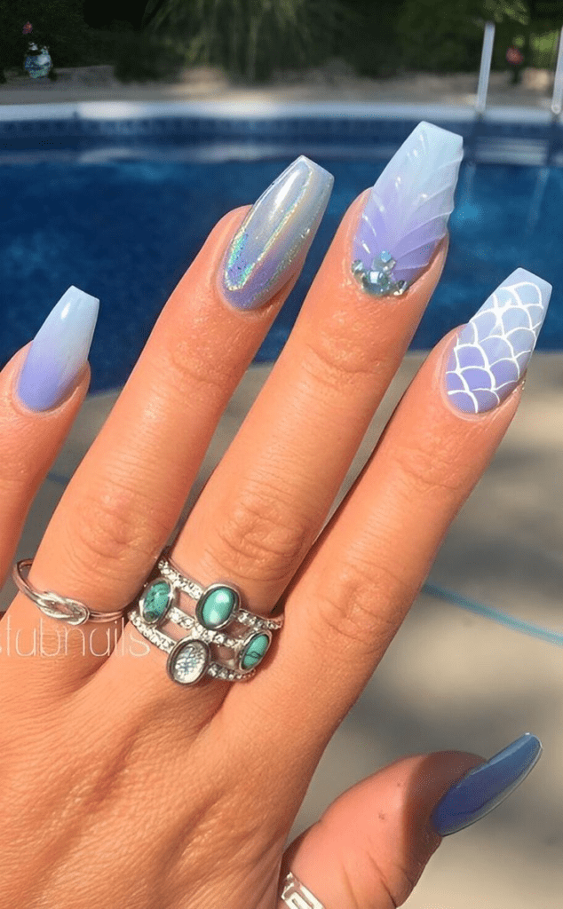 mermaid summer nails