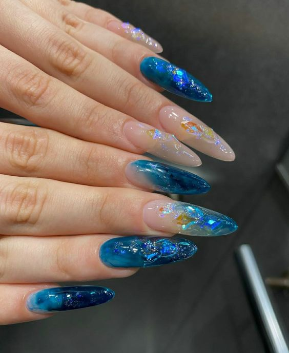 mermaid summer nails