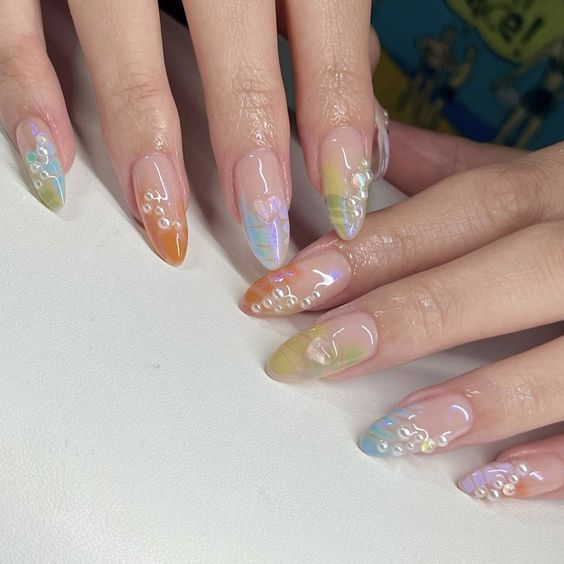 mermaid summer nails