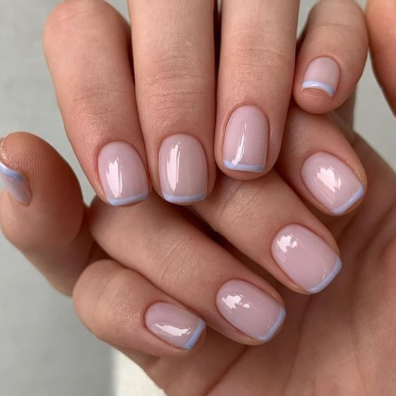 Colorful Thin French Tips for Summer Nails