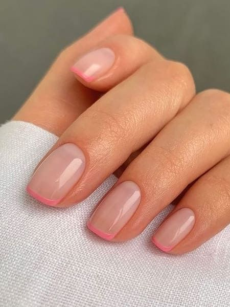 Colorful Thin French Tips for Summer Nails