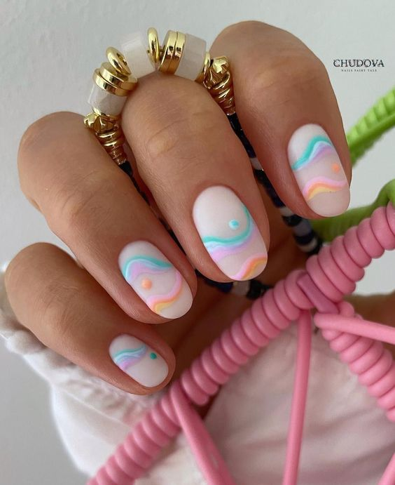 Colorful Summer Matte Nails