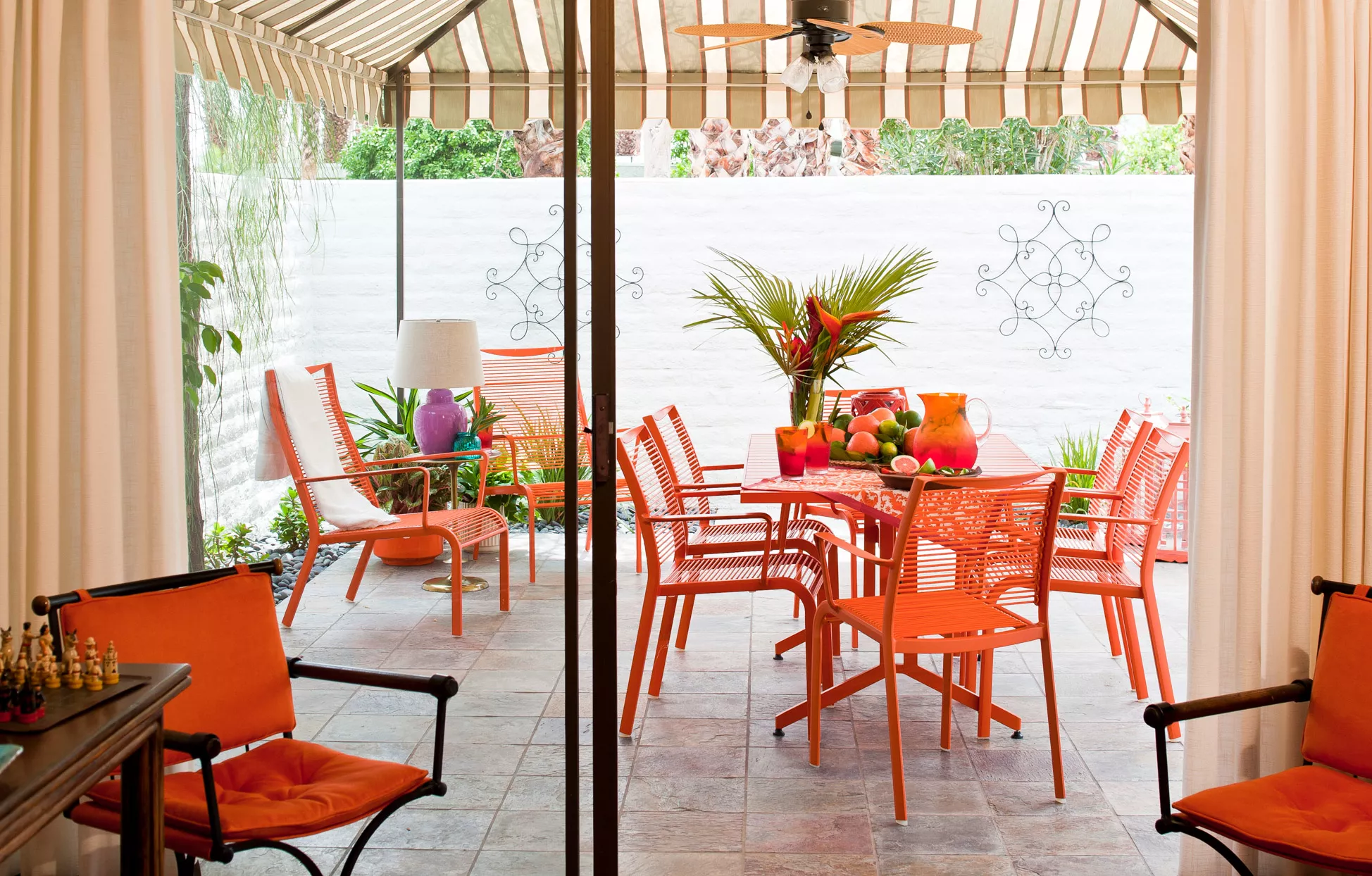 orange outdoor furniture