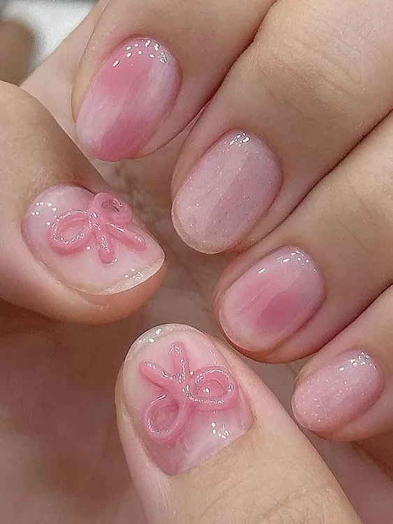 pink coquette nail design ideas