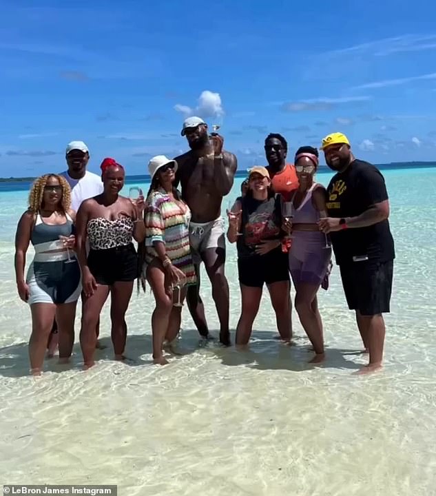 LeBron James in playing shape as he enjoys vacation in the Maldives after  missing NBA playoffs | Daily Mail Online