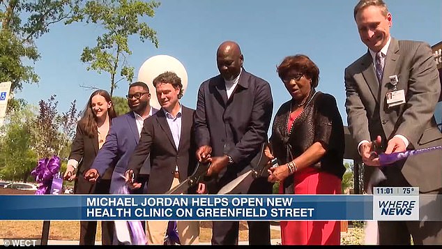 Michael Jordan weeps during grand opening of his third clinic with his mom  in North Carolina | Daily Mail Online