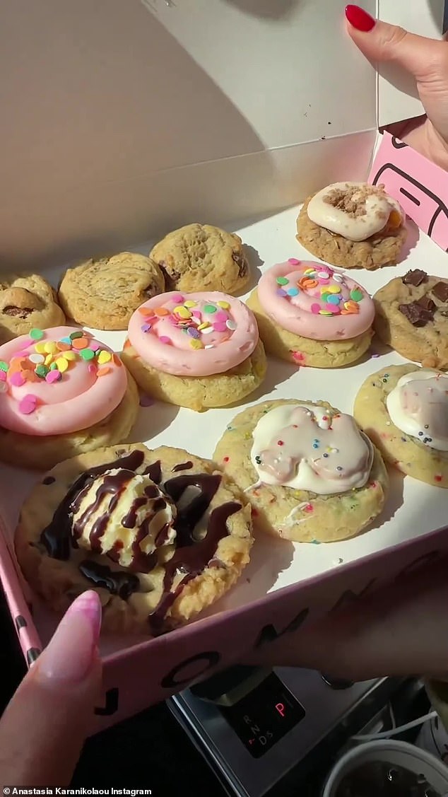 The ladies show off their fun selection of cookies