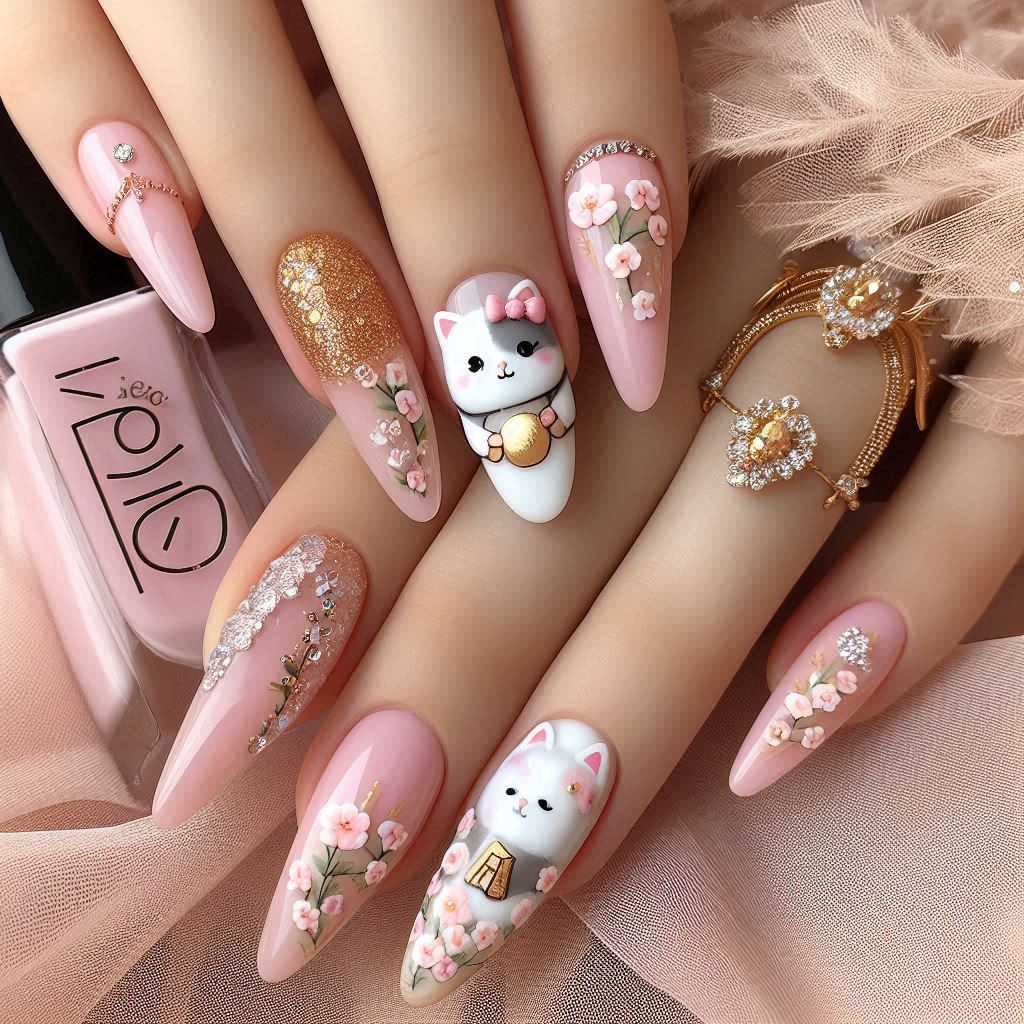 Chic nails with Douyin-inspired social media trends. Hình 2 trên 3