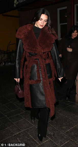 Evening out: The sisters stepped out to enjoy a meal at Matsuhisa Sushi Restaurant in Aspen, Colorado