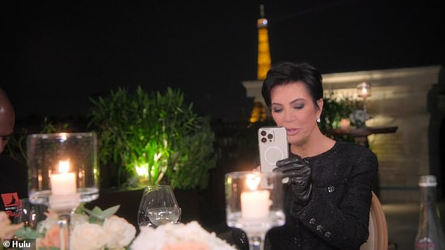 Kris adds that she wishes Khloe would have come to Paris because she, 'makes life really fabulous,' but when she tries to video call Khloe - complete with the Eiffel Tower in the background - she doesn't pick up.