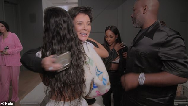 Kris hugs Kim and says, 'I'm so proud of you, like really really good. You should be really proud,' as Kim hugs Malika