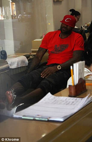 Lebron James stopped for a pedicure in Beverly Hills ahead of his return to NBA action on Tuesday