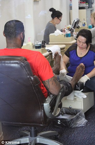 Lebron James stopped for a pedicure in Beverly Hills ahead of his return to NBA action on Tuesday