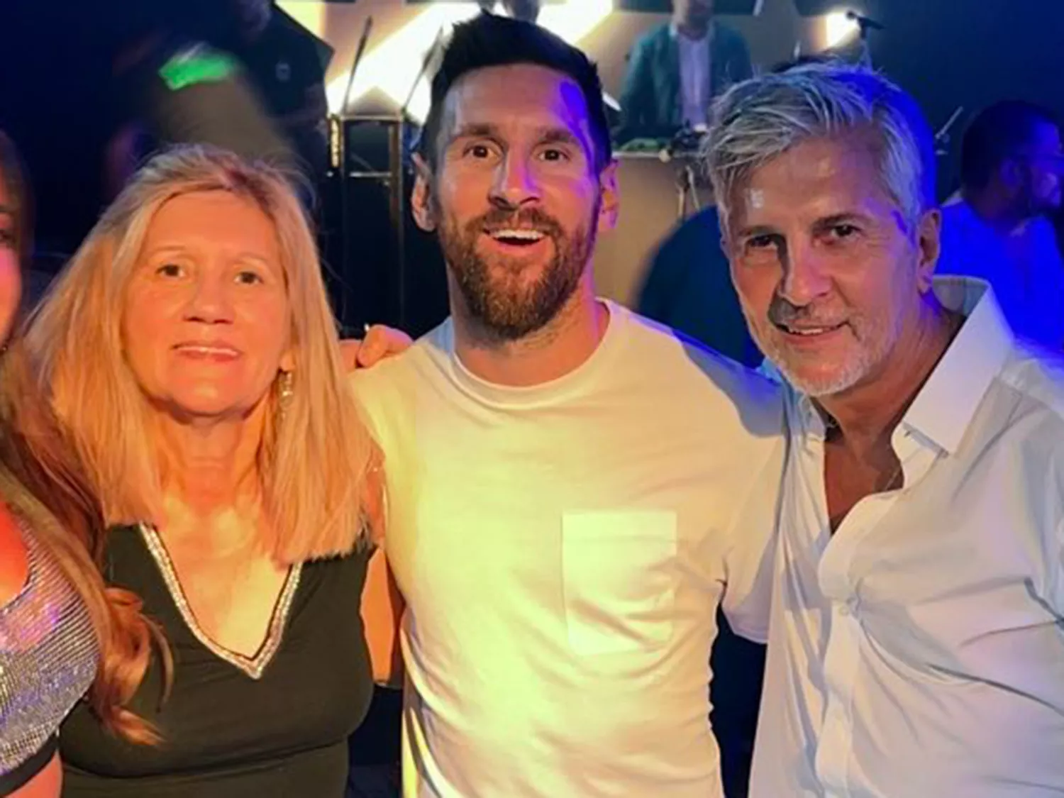 Lionel Messi and his parents Jorge Messi and Celia Cuccittini. 