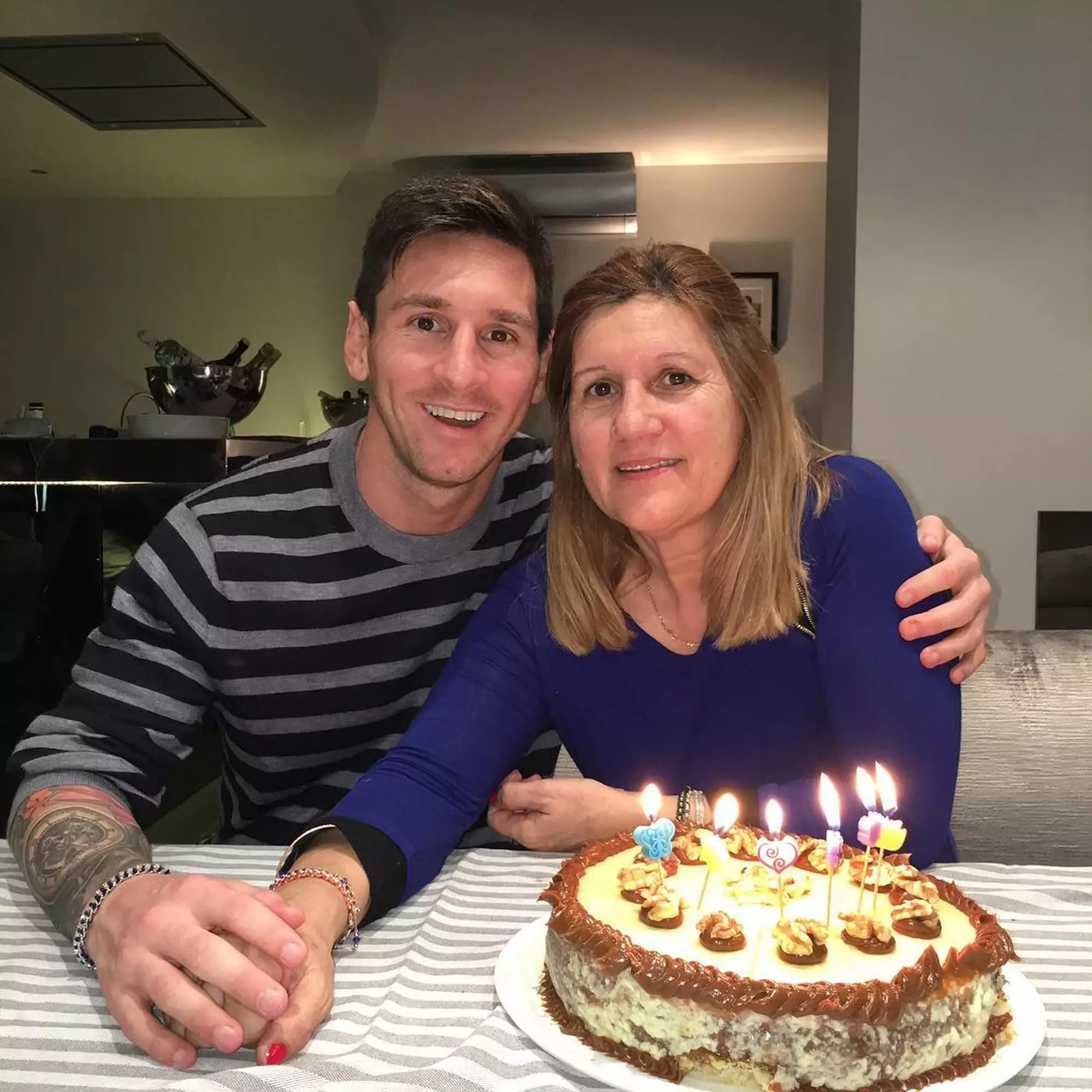 Lionel Messi and his mom Celia Cuccittini. 